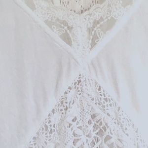 Free People Eyelet Poncho Top White XS/S